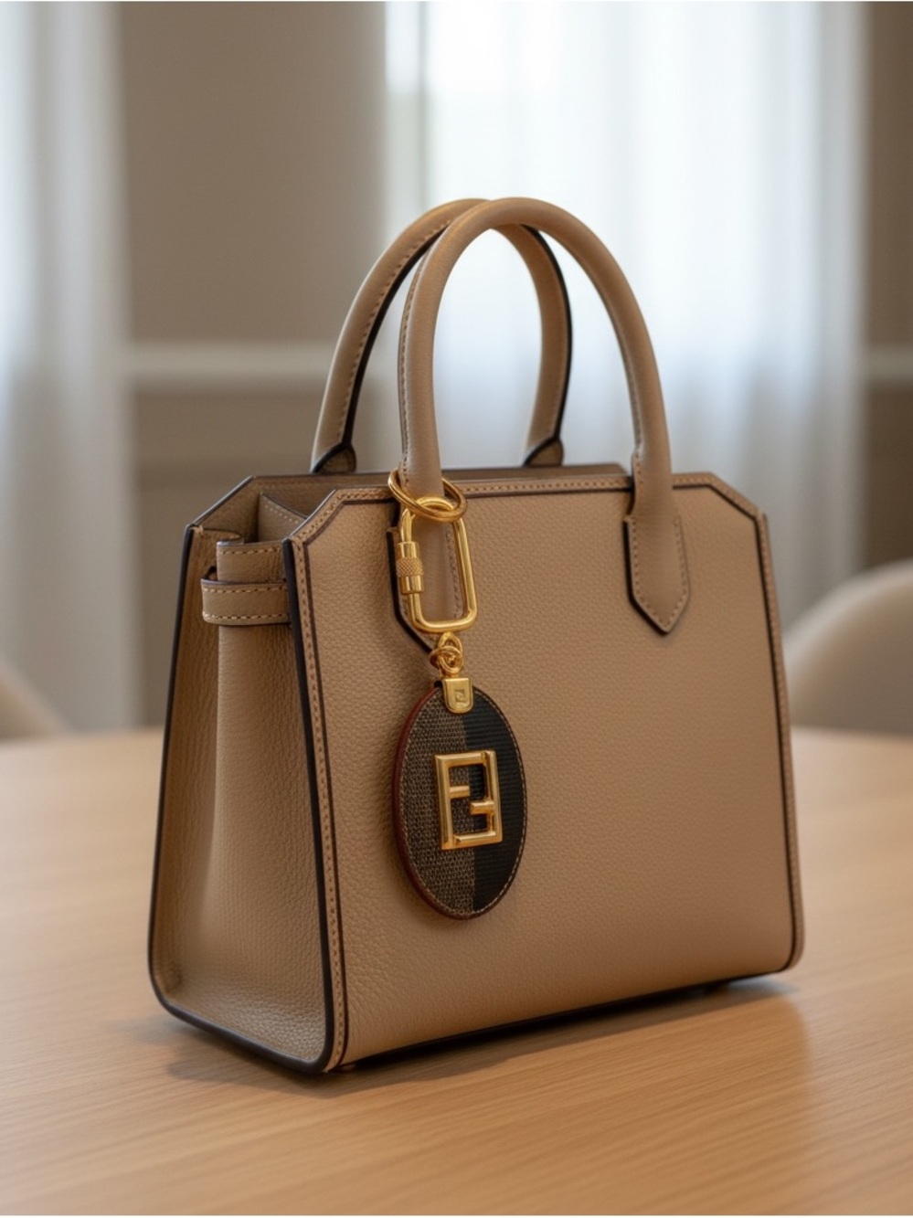 Fendi Forever FF Logo Leather Bag Charm and Key Ring - Picture 4 of 6